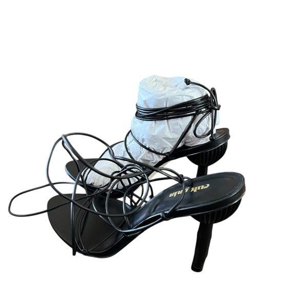 Cult Gaia Soleil Leather Lace Up Strappy High Heel Sandals NEW EU 36 US 6 - Picture 6 of 9